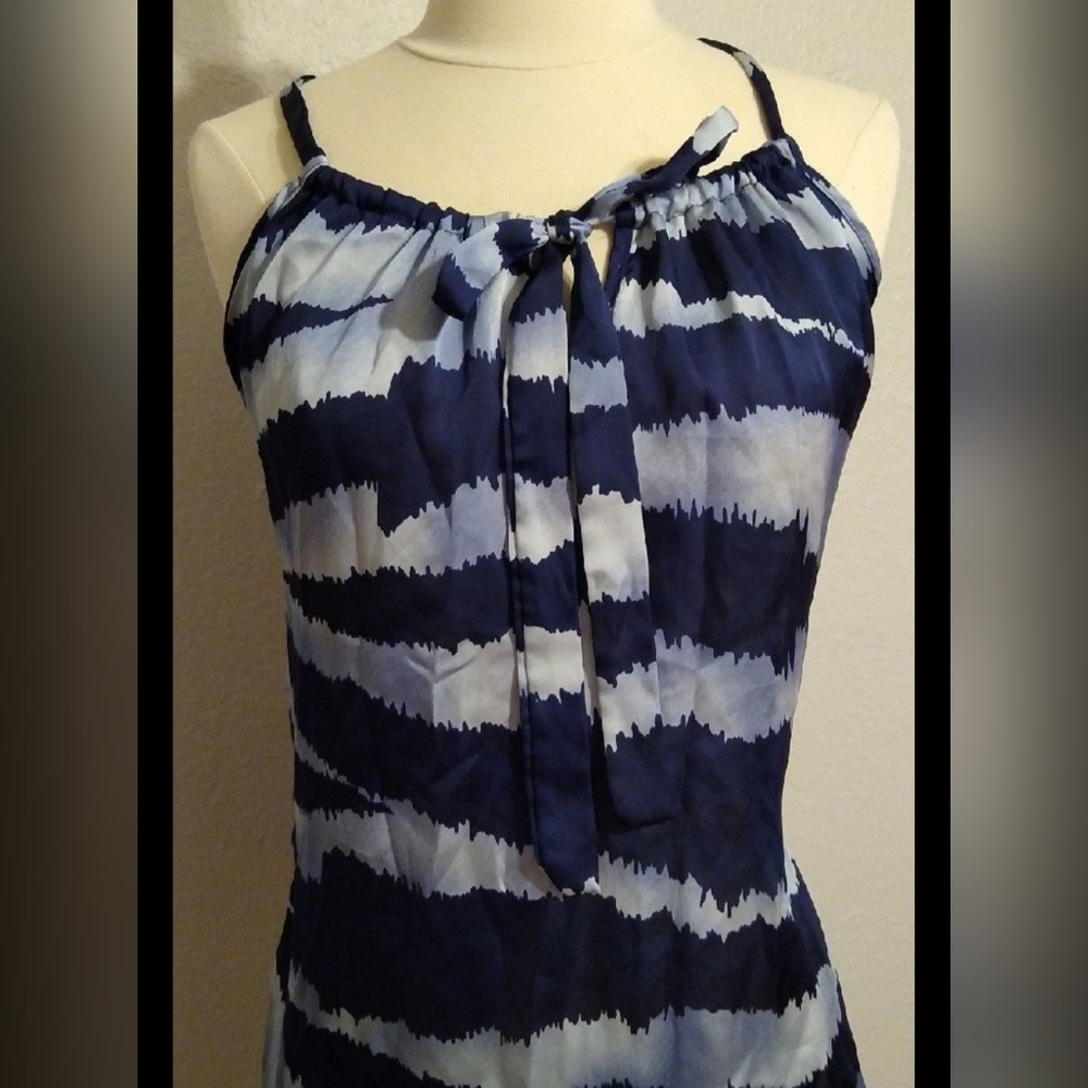 Buttons Womens Tyedye Tank Silk Top Adjustable Size Medium